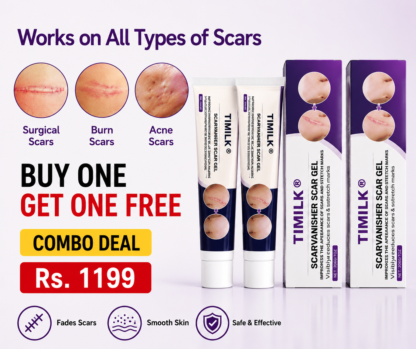 TIMILK Scar Vanisher Gel – Advanced Silicone Formula for Scars, Stretch Marks & Smooth Skin (Before & After Results)