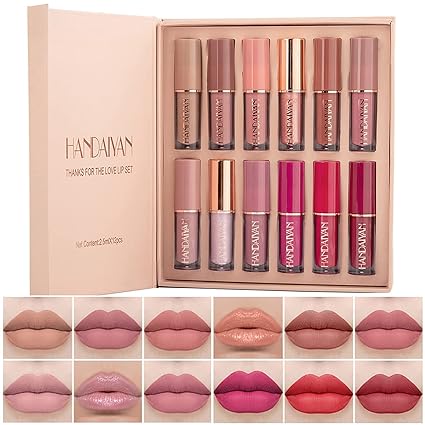 Handaiyan 12 PC Matte Lip Gloss Set